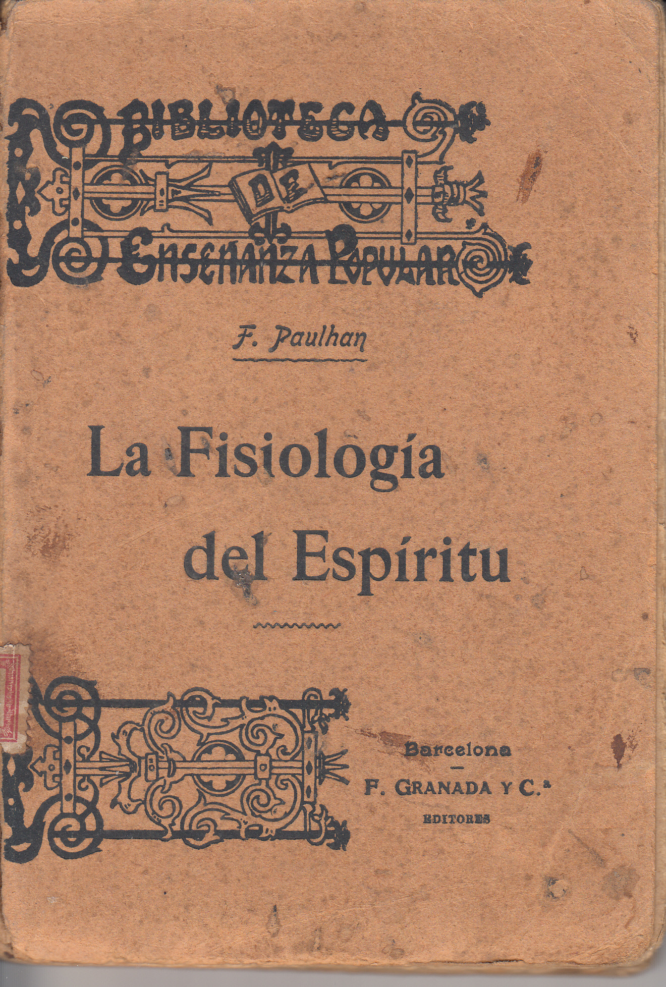 CRTAR019 LIBRO ANTIGUO 1907 LA FILOSOFIA DEL ESPIRITU 