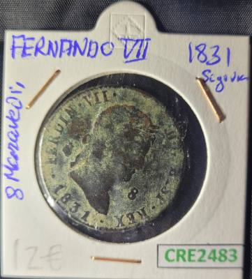 CRE2483 Moneda España Fernando VII 8 Maravedis 1831 Segovia