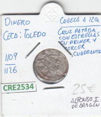 MONEDA ARAGONESA DINERO TOLEDO 1109-1126