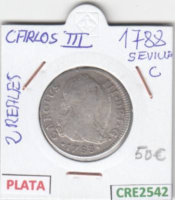 MONEDA ESPAÑA 2 REALES SEVILLA CARLOS III 1788