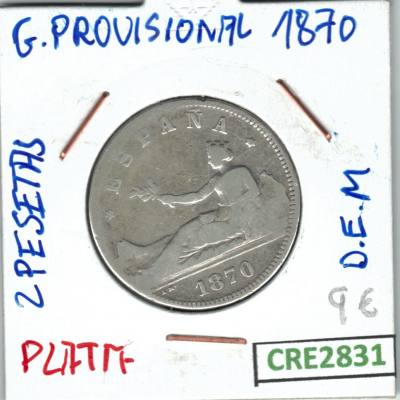 CRE2831 MONEDA 2 PTAS GOBIERNO PROVISIONAL PLATA 1870