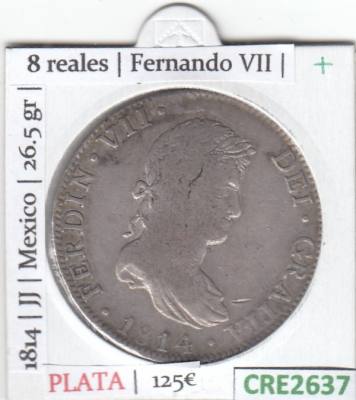 CRE2637 MONEDA ESPAÑA 8 REALES MEXICO FERNANDO VII 1814