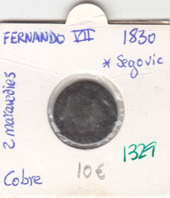 CRE1329 2 MARAVEDIS FERNANDO VII 1830 SEGOVIA