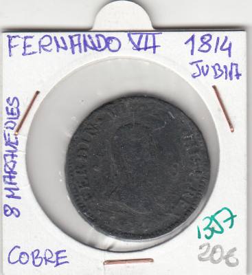 CRE1357 MONEDA ESPAÑA FERNANDO VII 8 MARAVEDIES 1814 JUBIA