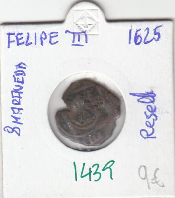 CRE1439 MONEDA ESPAÑA FELIPE IV RESELLO 8 MARAVEDIS 1625