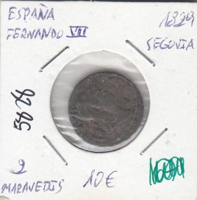 E5828 MONEDA ESPAÑA 2 MARAVEDIS FERNANDO VII 1829 SEGOVIA