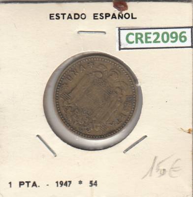 CRE2096 MONEDA ESPAÑA FRANCO 1 PESETA 1947 54 MBC 