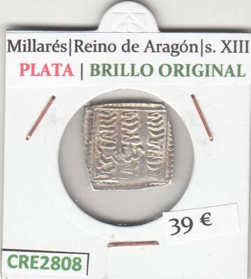 CRE2808 MONEDA MILLARES REINO DE ARAGON S. XIII PLATA