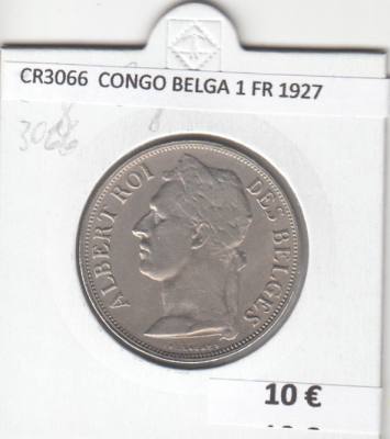 CR3066 MONEDA CONGO BELGA 1 FRANCO 1927 BC