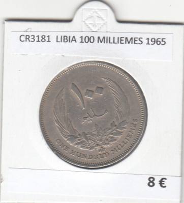 CR3181 MONEDA LIBIA 100 MILLIEMES 1965 MBC