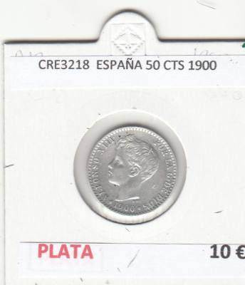 CRE3218 MONEDA ESPAÑA 50 CENTIMOS 1900 PLATA