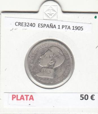 CRE3240 MONEDA ESPAÑA 1 PESETA 1905 PLATA