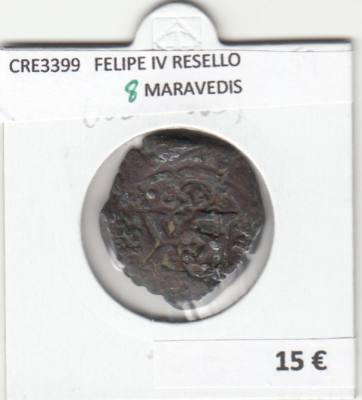 CRE3399 MONEDA ESPAÑA FELIPE IV RESELLO 8 MARAVEDIS