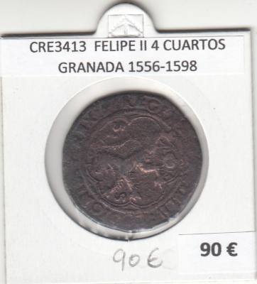 CRE3413 MONEDA ESPAÑA FELIPE II 4 CUARTOS GRANADA 1556-1598