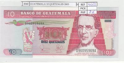 BILLETE GUATEMALA 10 QUETZALES 2003 P-107 N2040