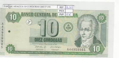 BILLETE NICARAGUA 10 CORDOBAS 2002 P-191