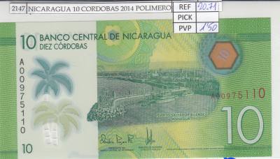 BILLETE NICARAGUA 10 CORDOBAS 2014 POLIMERO P-209a