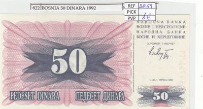 BILLETE BOSNIA HERZOGOVINA 50 DINARA 1992 P-12a