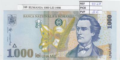 BILLETE RUMANIA 1.000 LEI 1998 P-106a.1