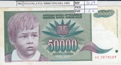 BILLETE YUGOSLAVIA 50000 DINARA 1992 
