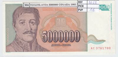 BILLETE YUGOSLAVIA 5.000.000 DINARA 1993 P-132a
