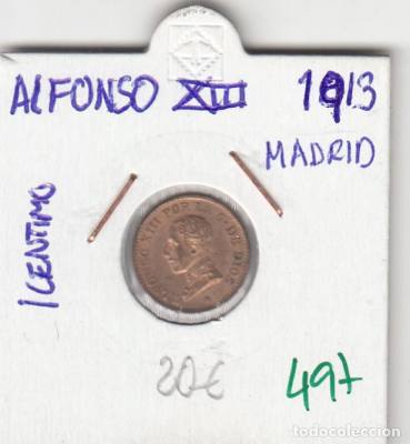 MONEDA ESPAÑA ALFONSO XIII 1913 1 CÉNTIMO