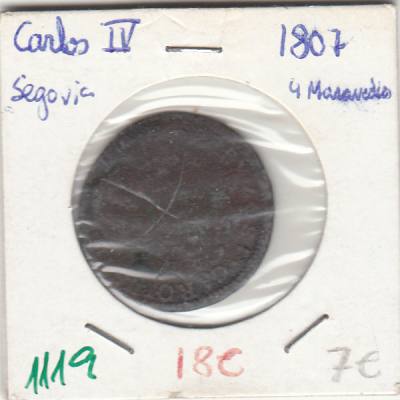 CRE1119 4 MARAVEDIS CARLOS IV SEGOVIA 1807