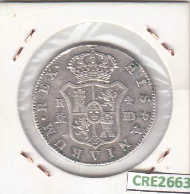 CRE2663 MONEDA ESPAÑA CARLOS IV 1784 4 REALES MADRID PLATA