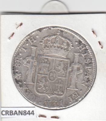 CRBAN844 MONEDA ESPAÑA CARLOS IV 8 REALES MEXICO 1807 PLATA 