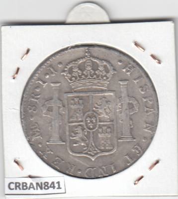 CRBAN841 MONEDA ESPAÑA CARLOS IV 8 REALES LIMA 1795 PLATA 