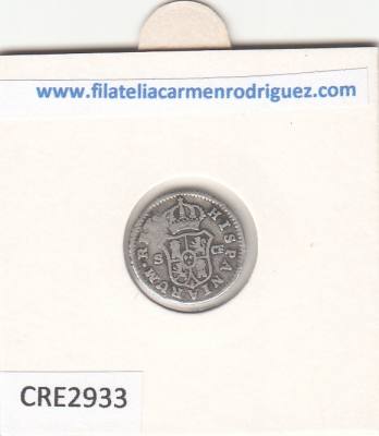 CRE2933 MONEDA ESPAÑA CARLOS III  1/2 REAL 1774 SEVILLA CF PLATA