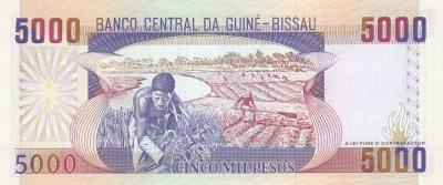 BILLETE GUINEA BISSAU 5.000 PESOS 1993 P-14b SIN CIRCULAR  