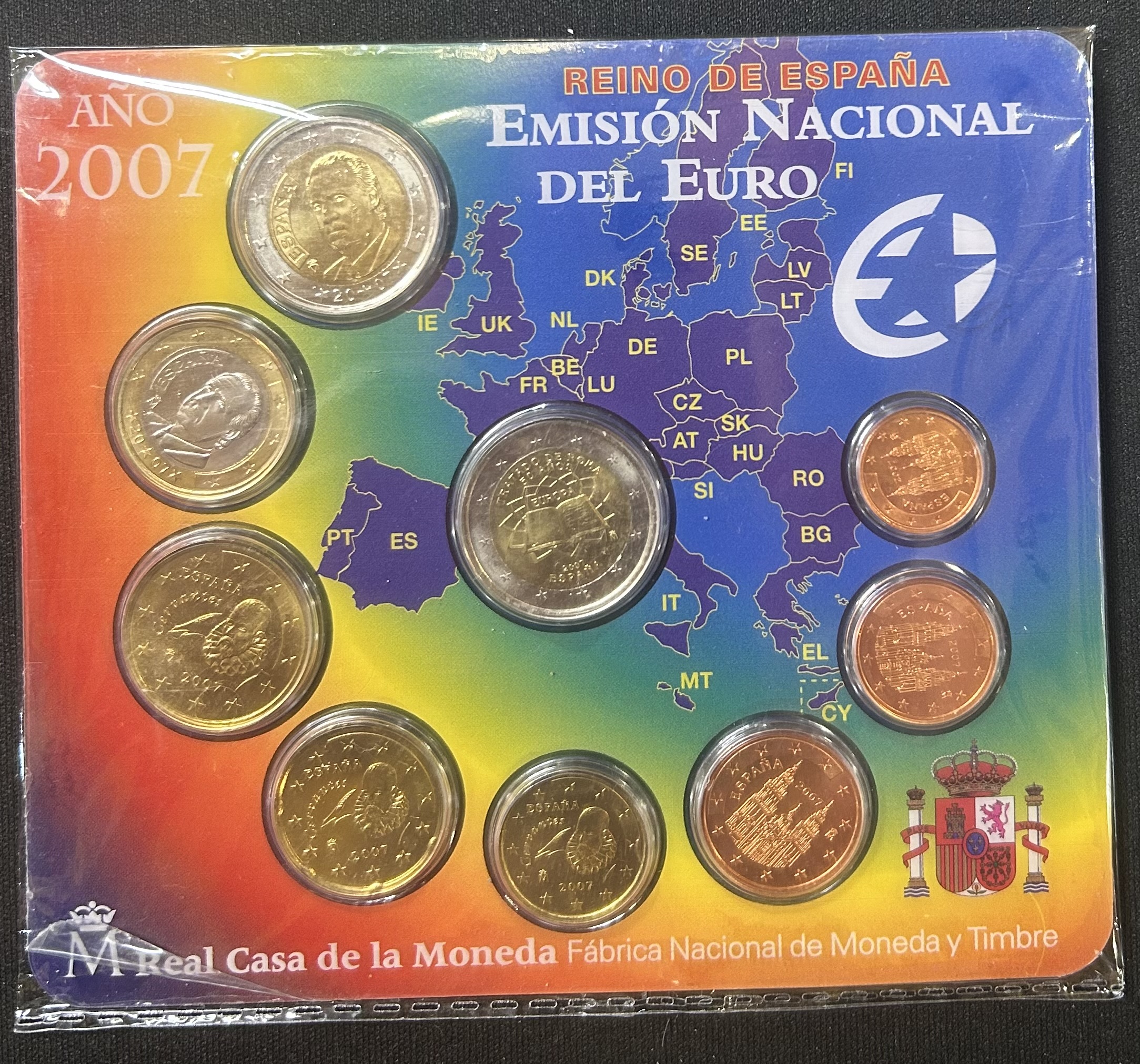 CRC0197 CARTERA MONEDAS ESPAÑA EUROS 2007 INCLUYE TRATADO DE ROMA