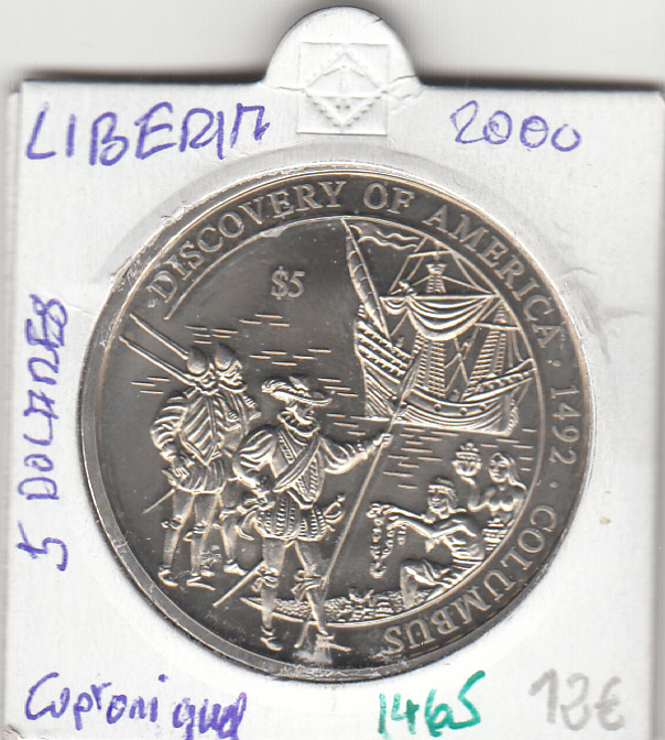 CR1465 MONEDA LIBERIA 5 DOLARES 2000 SIN CIRCULAR 