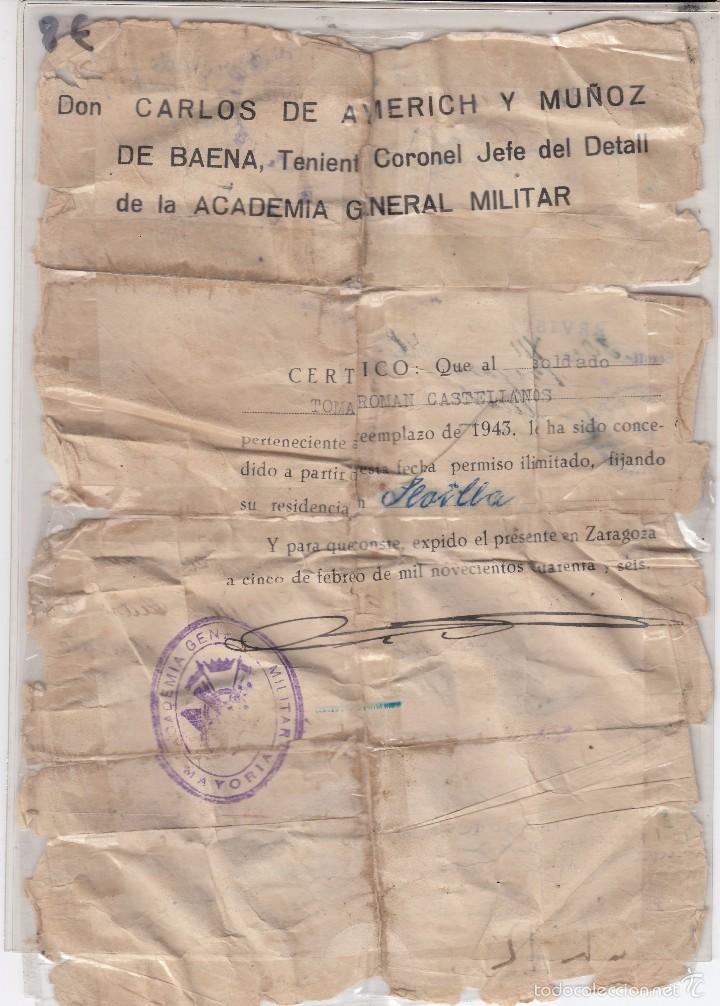 DOCUMENTO MILITAR AÑO 1946
