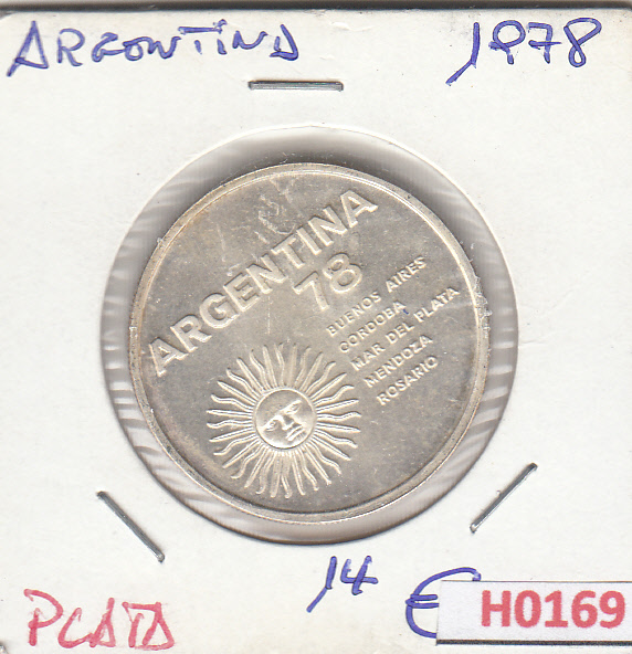 H0169 MONEDA ARGENTINA PLATA 1978 SIN CIRCULAR 