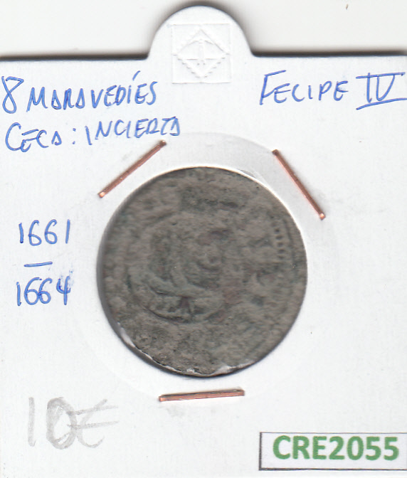 CRE2055 MONEDA ESPAÑA FELIPE IV 8 MARAVEDIS 1661-64 MC 