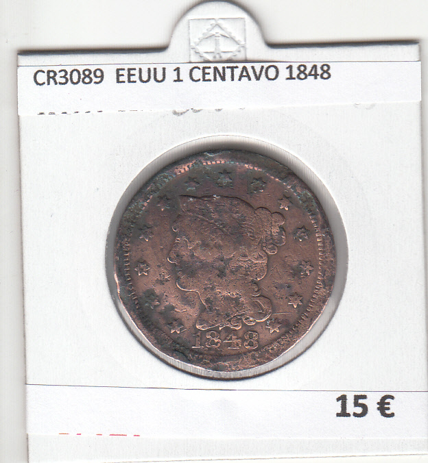 CR3089 MONEDA ESTADOS UNIDOS 1 CENTAVO 1848 