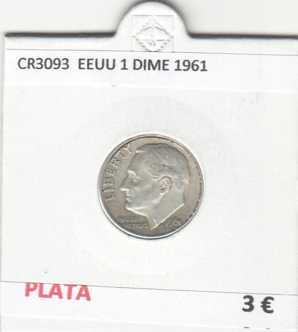 CR3093 MONEDA ESTADOS UNIDOS 1 DIME 1961 BC PLATA