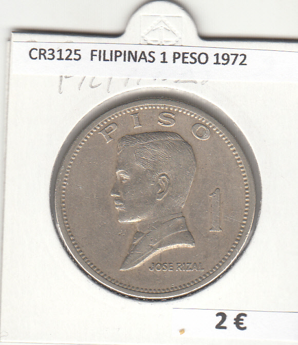 CR3125 MONEDA FILIPINAS 1 PESO 1972 MBC