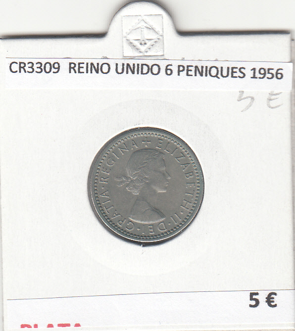 CR3309 MONEDA REINO UNIDO 6 PENIQUES 1956 MBC 