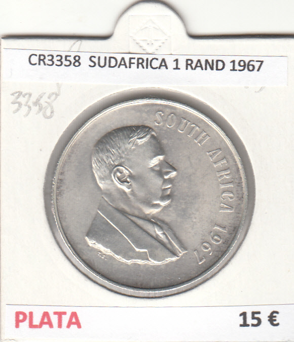 CR3358 MONEDA SUDAFRICA 1 RAND 1967 MBC PLATA 
