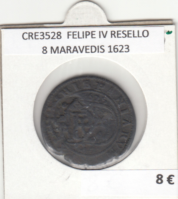 CRE3528 MONEDA ESPAÑA FELIPE IV RESELLO 8 MARAVEDIS