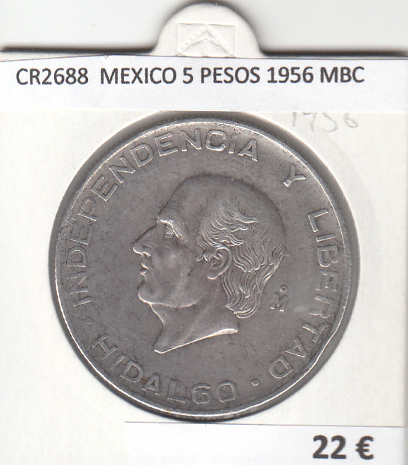 CR2688 MONEDA MEXICO 5 PESOS 1956 MBC
