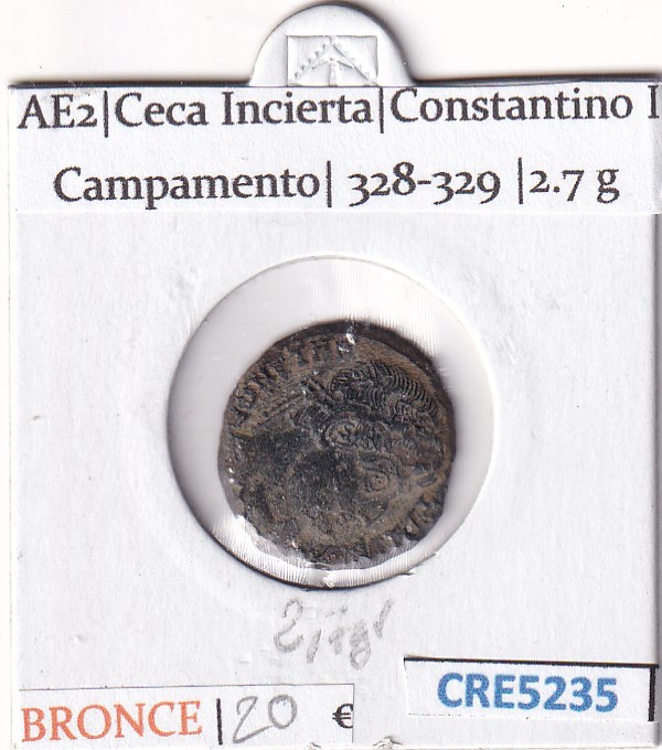 CRE5235 MONEDA ROMANA AE2 CECA INCIERTA CONSTANTINO I BRONCE