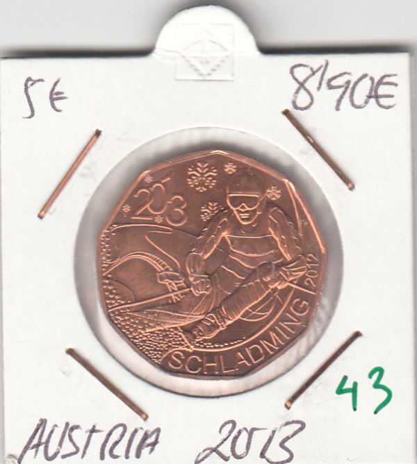 CREU0043 MONEDA AUSTRIA 5 EUROS 2013 SIN CIRCULAR 