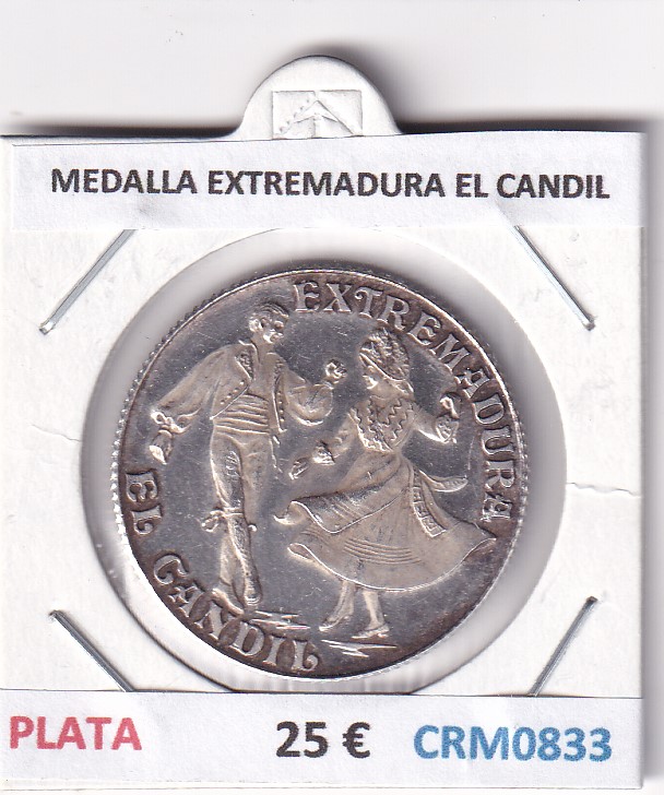 CRM0833 MEDALLA EXTREMADURA EL CANDIL DANZAS DE ESPAÑA PLATA