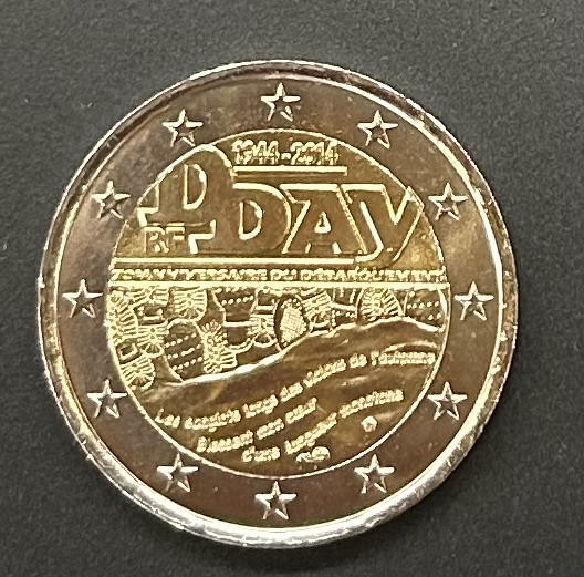 HEUR0198 MONEDA FRANCIA 2 EUROS 2014 (Desembarco en Normandía) S/C