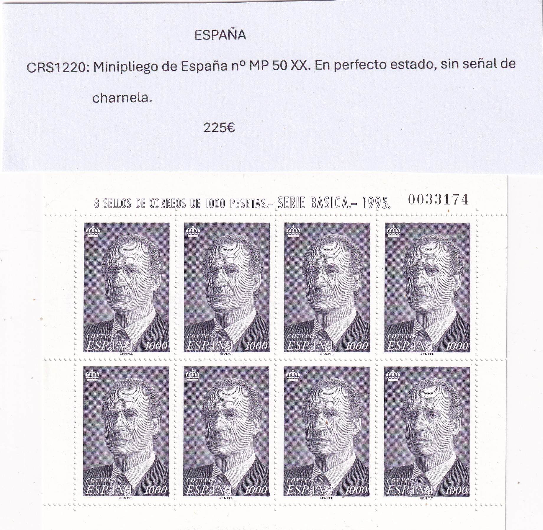 CRS1220 MINIPLIEGO SELLOS ESPAÑA MP50 XX SIN CHARNELA