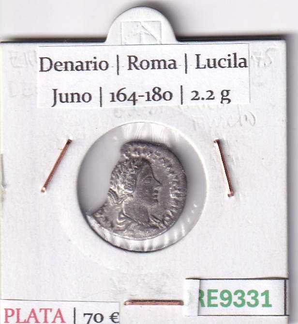 CRE9331 MONEDA ROMANA DENARIO ROMA FAUSTINA II JUNO 161-176
